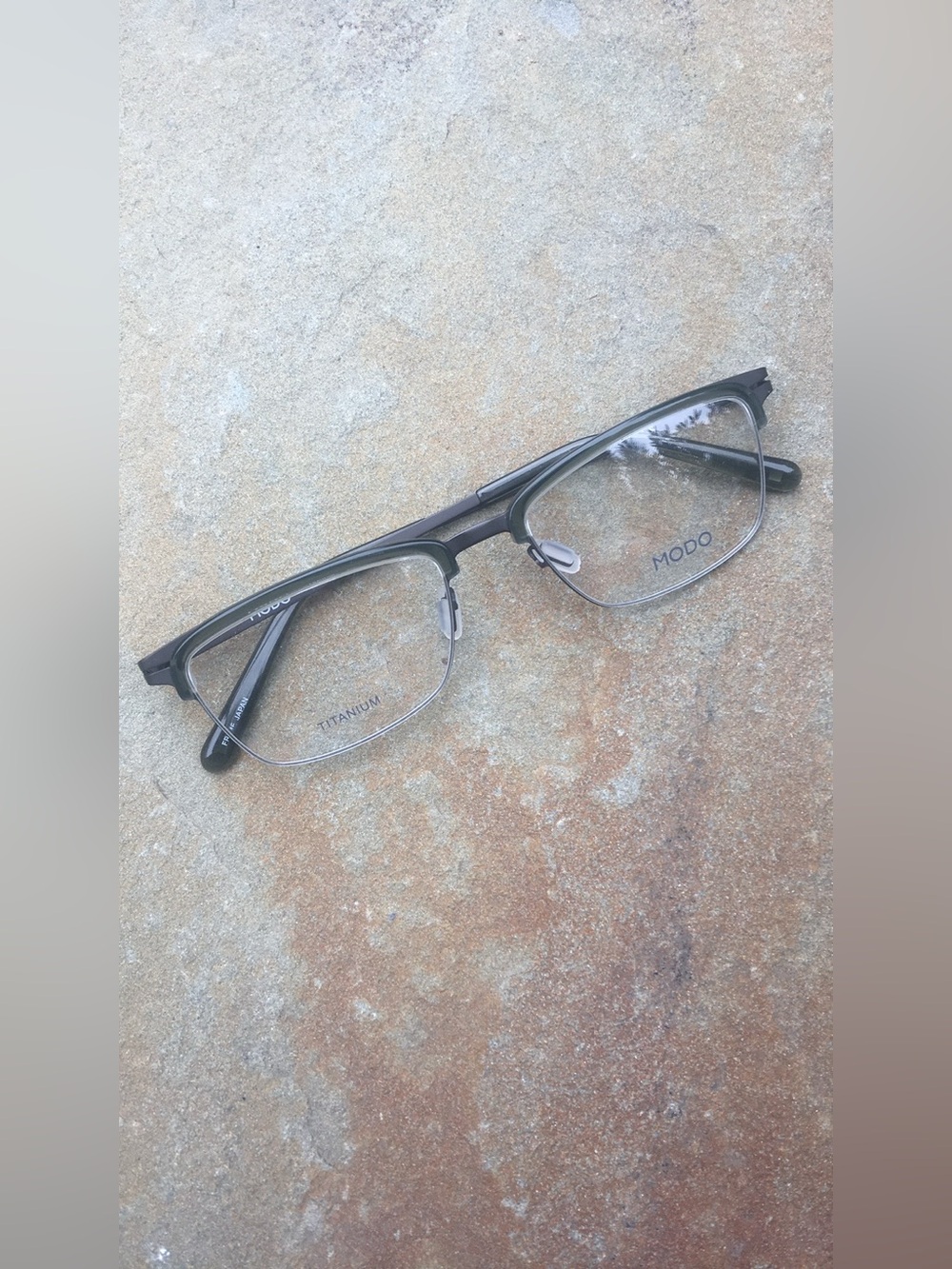 MODO Titanium Browline Glasses Eyeglasses Japan 4522 Forest Rectangle